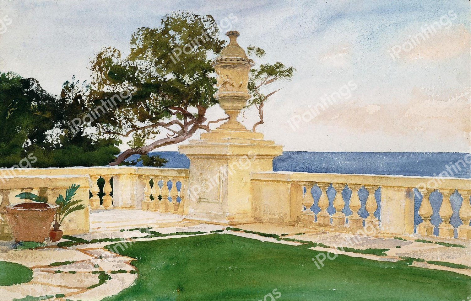 Terrace, Vizcaya. The painting by John Singer Sargent