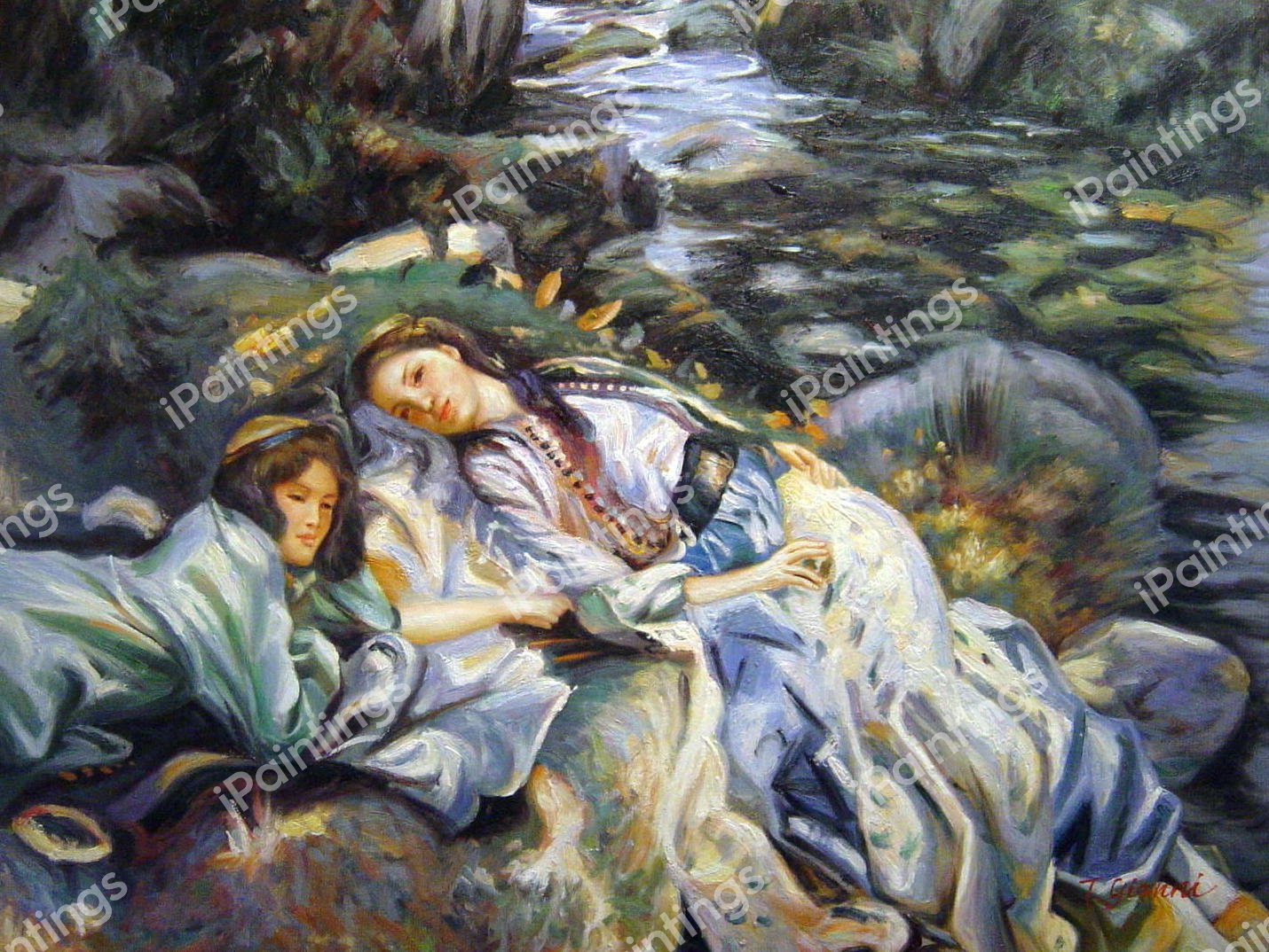 The Brook. The painting by John Singer Sargent