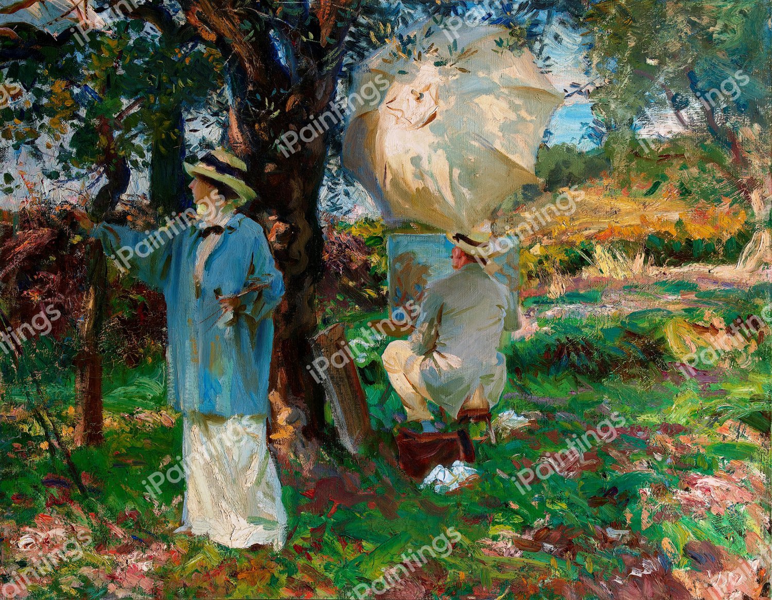 The Sketchers. The painting by John Singer Sargent