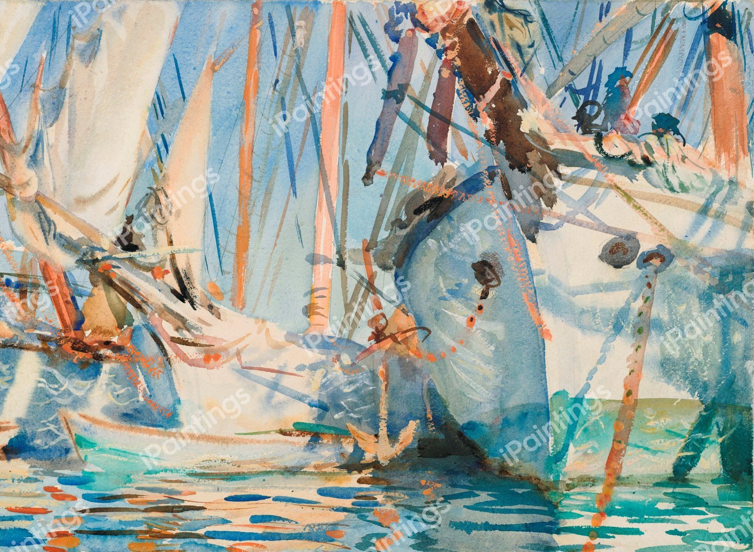 The White Ships. The painting by John Singer Sargent