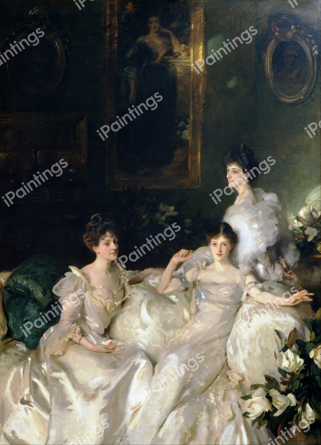 The Wyndham Sisters - Lady Elcho, Mrs. Adeane, and Mrs. Tennant. The painting by John Singer Sargent