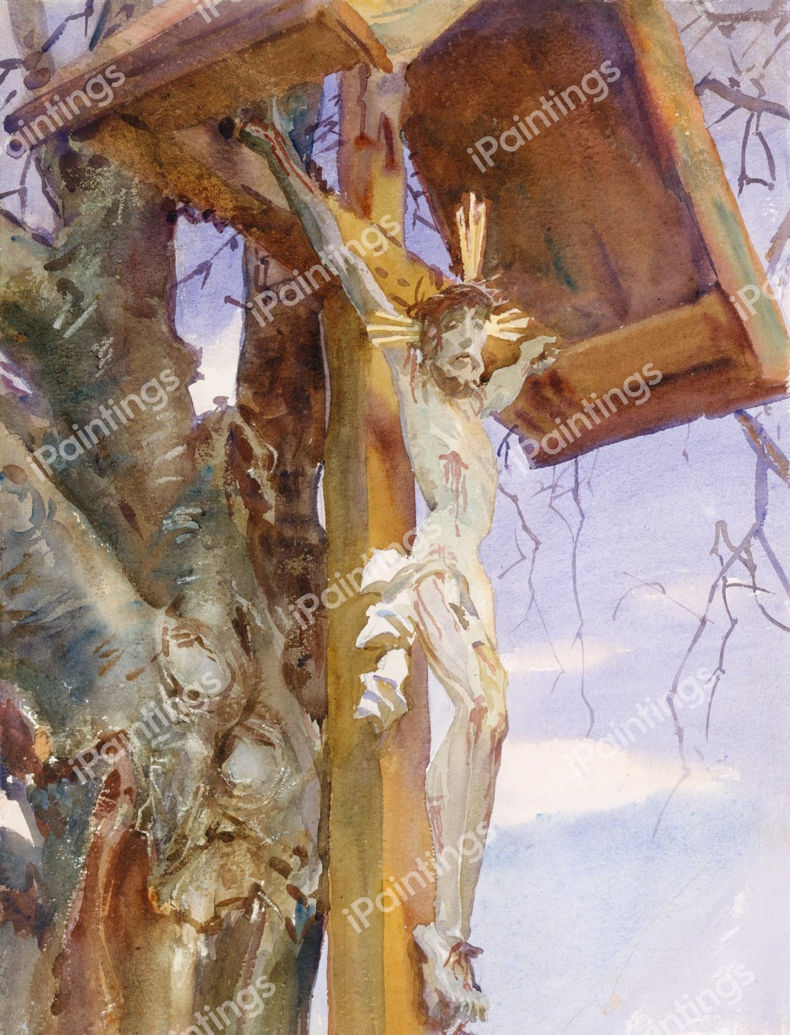 Tyrolese Crucifix. The painting by John Singer Sargent