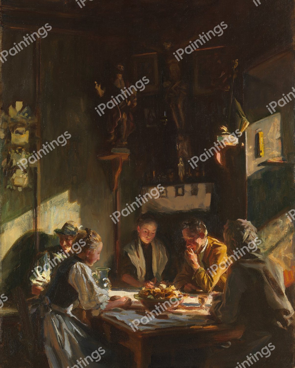 Tyrolese Interior. The painting by John Singer Sargent