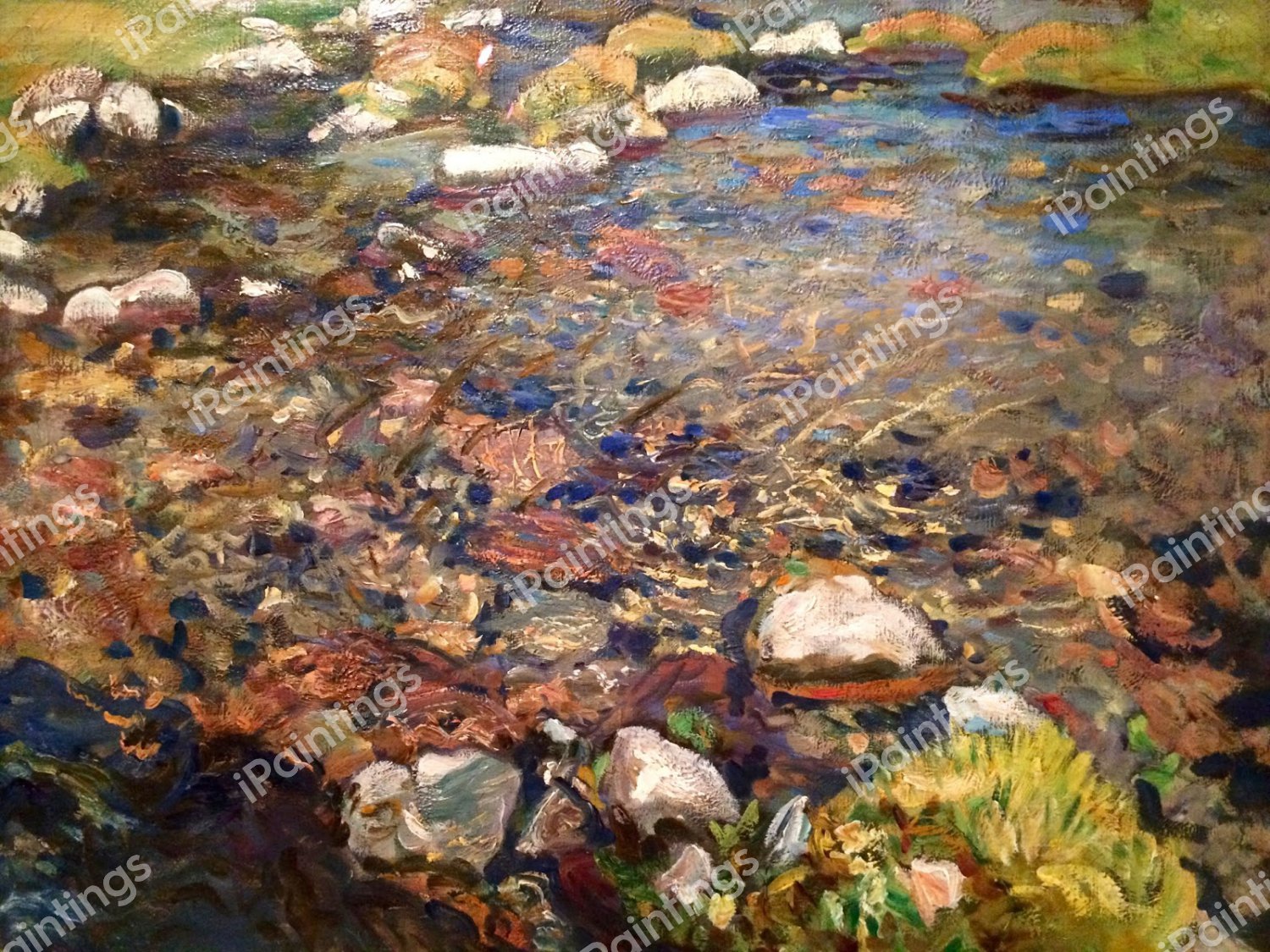 Val d'Aosta (A Stream over Rocks). The painting by John Singer Sargent