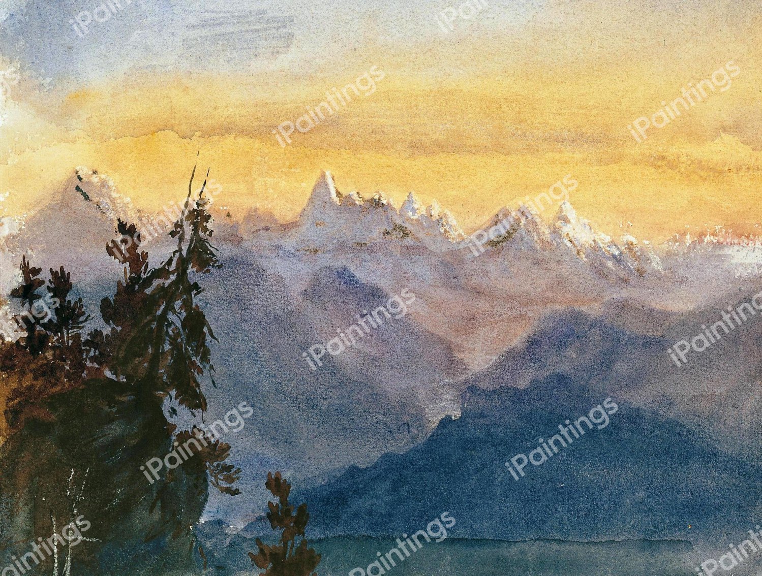 View from Mount Pilatus. The painting by John Singer Sargent