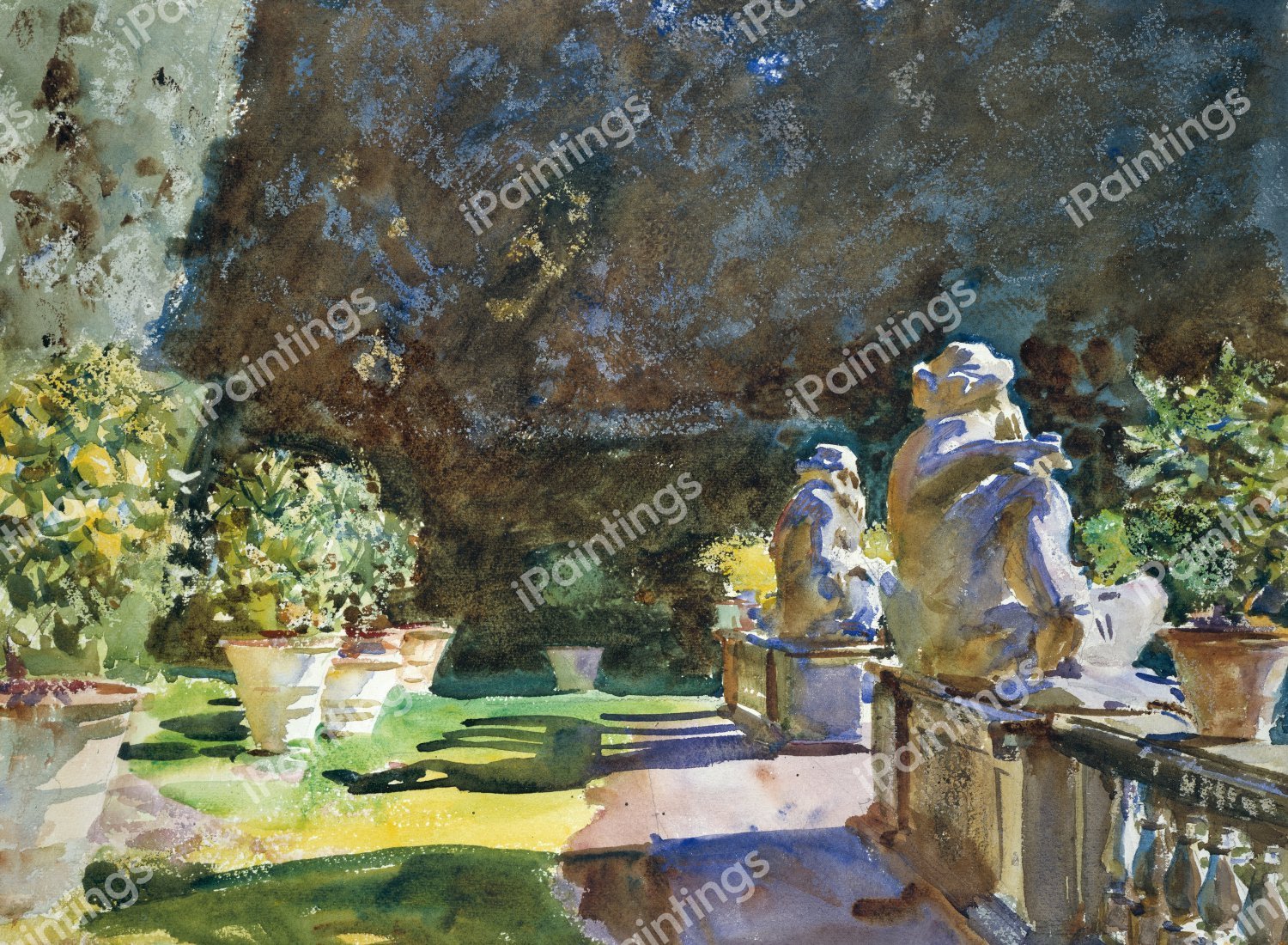 Villa di Marlia, Lucca. The painting by John Singer Sargent