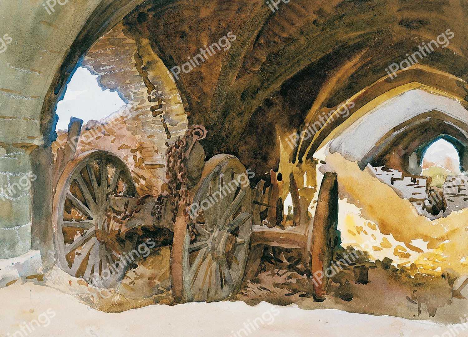 Wheels in Vault. The painting by John Singer Sargent