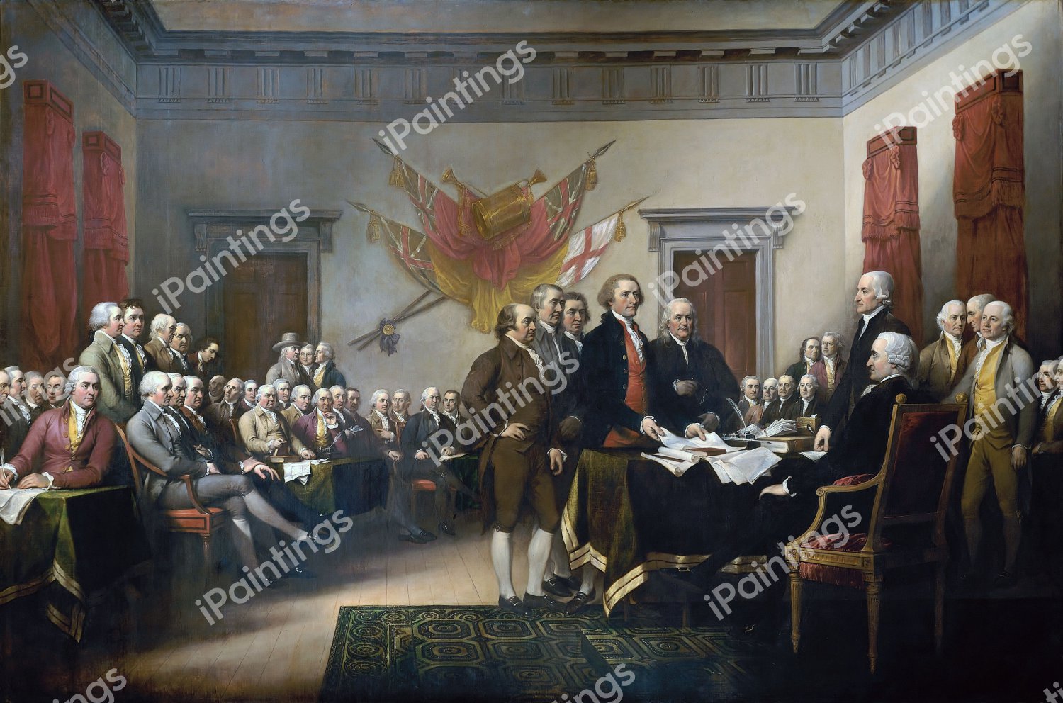 A  Declaration of Independence. The painting by John Trumbull