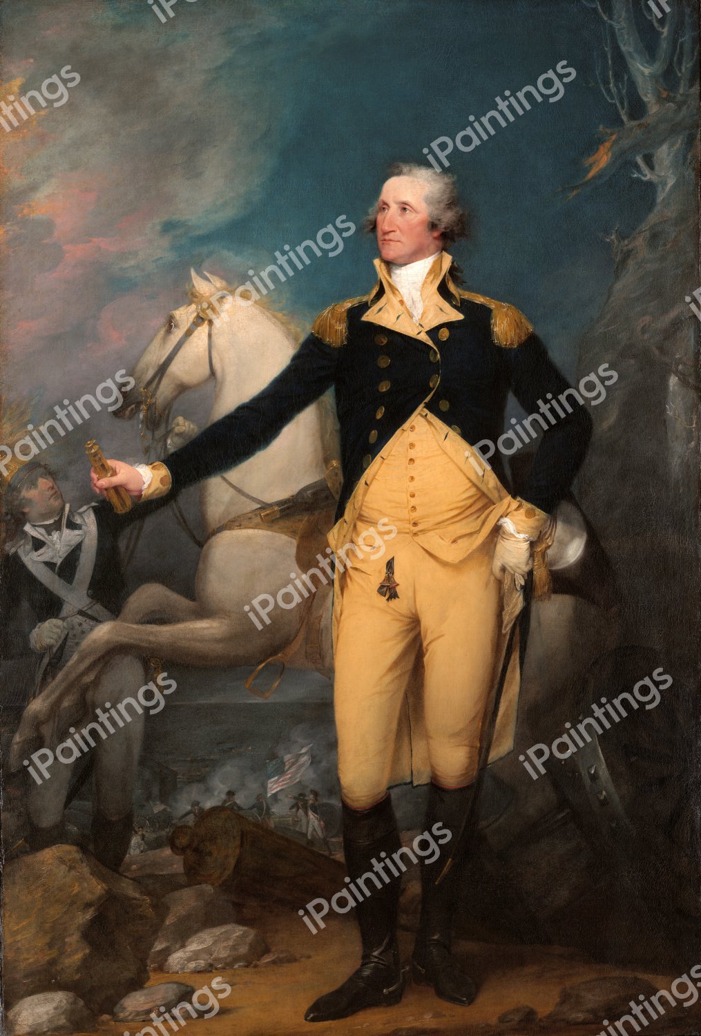 General George Washington at Trenton. The painting by John Trumbull