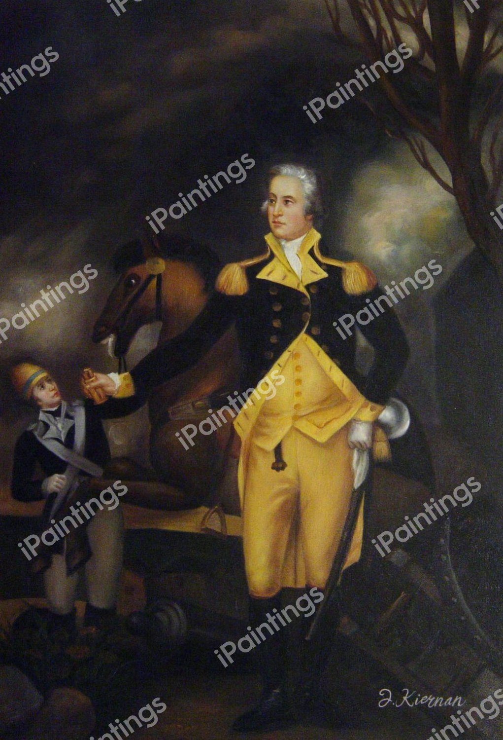 George Washington Before The Battle Of Trenton. The painting by John Trumbull