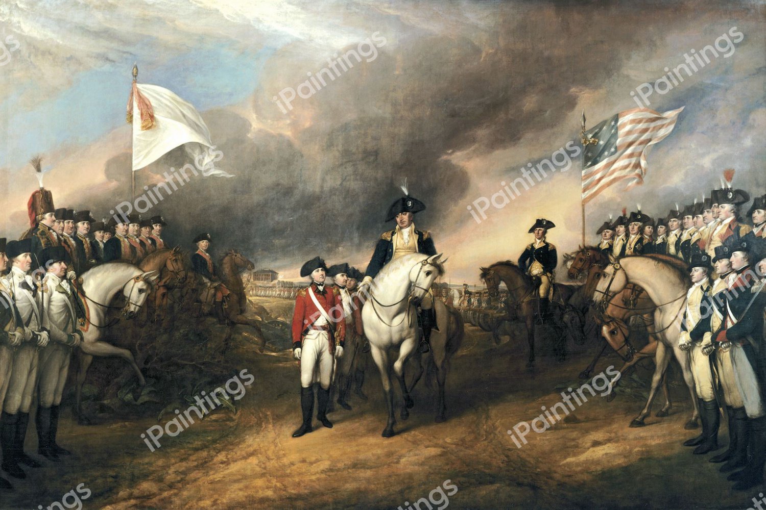 Surrender of Lord Cornwallis. The painting by John Trumbull