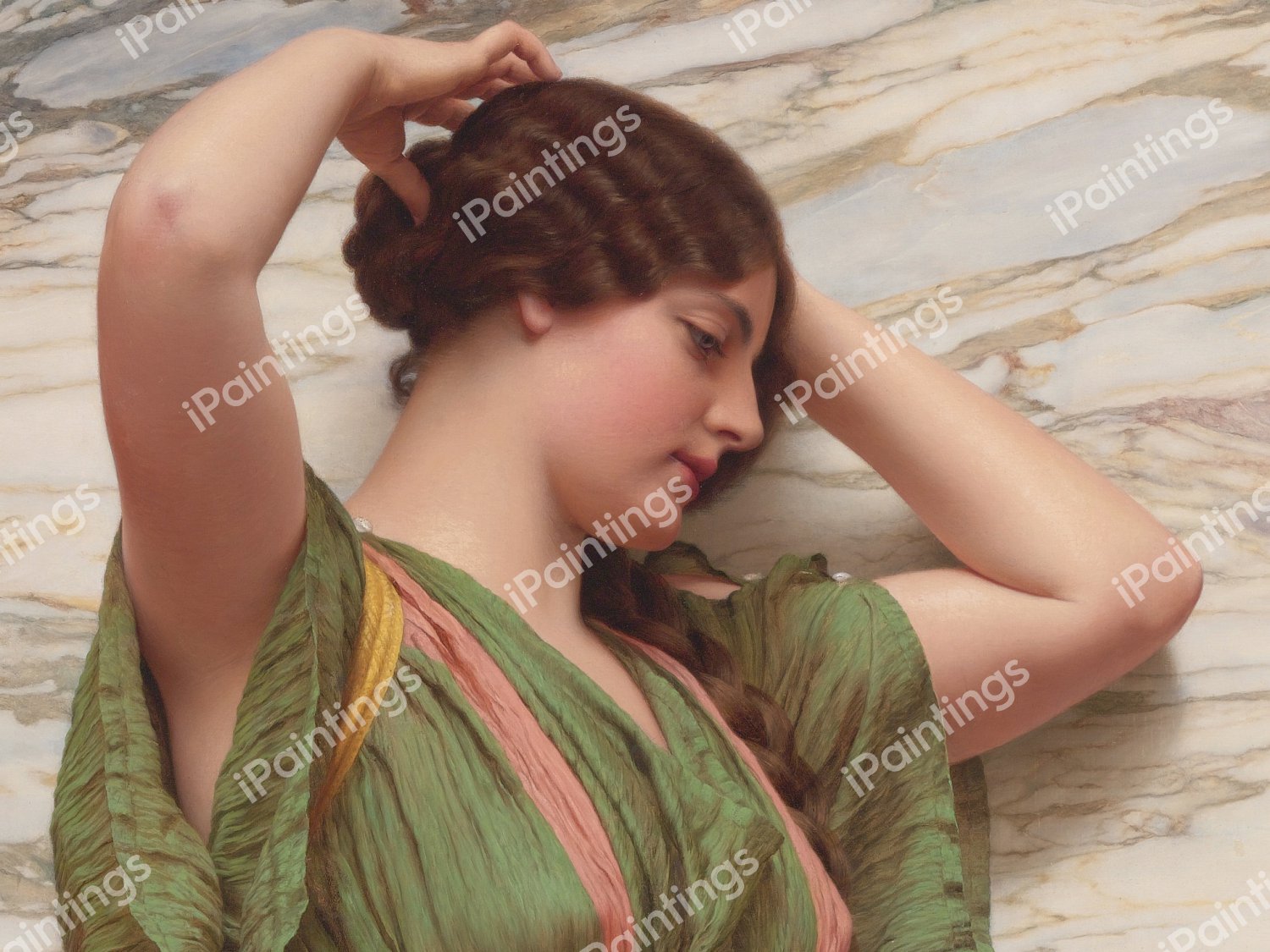 Fair Reflection (detail). The painting by John William Godward