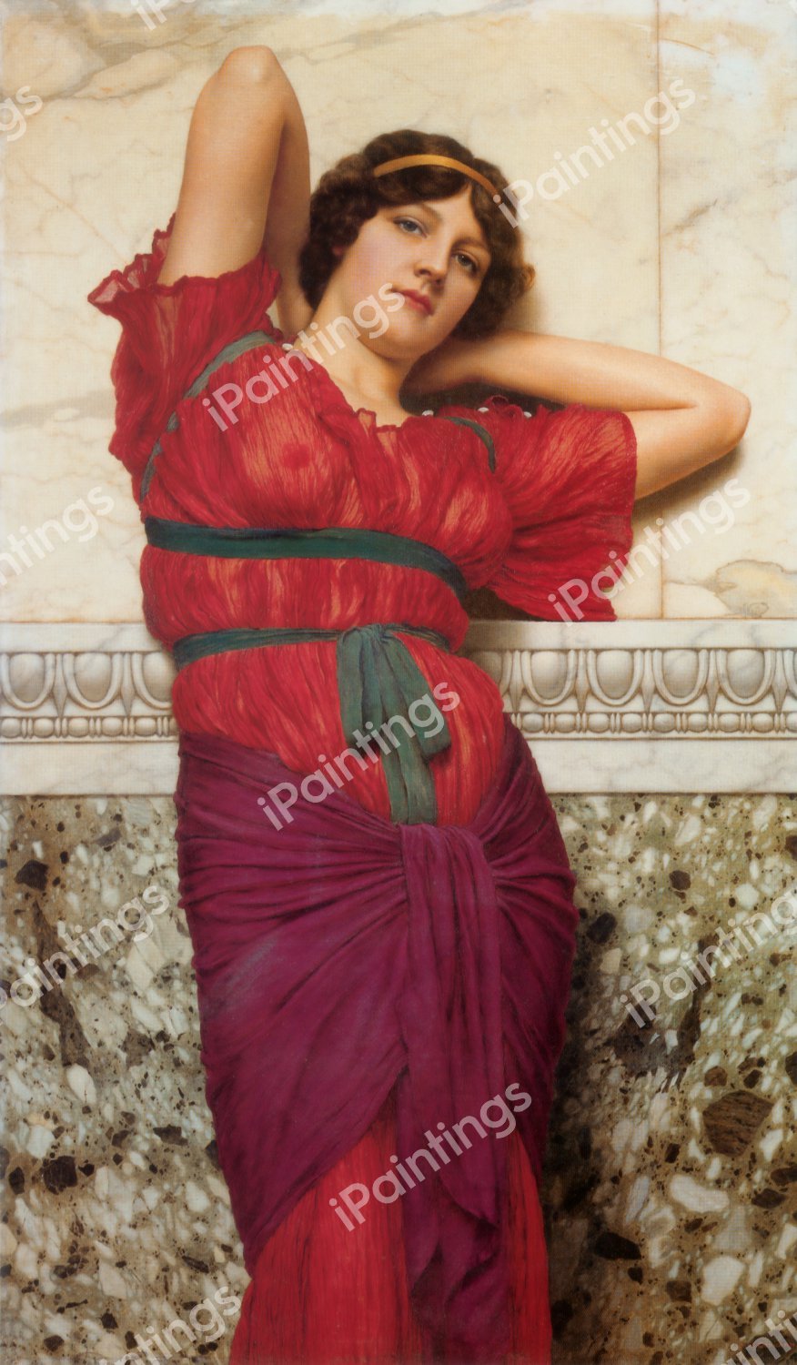 Contemplation. The painting by John William Godward