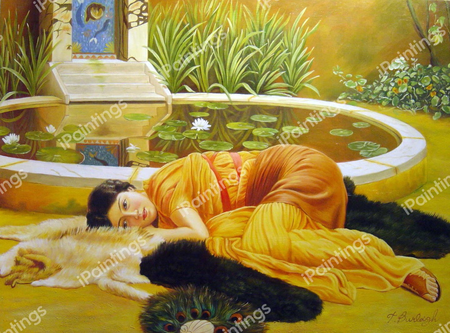 Dolce Far Niente. The painting by John William Godward