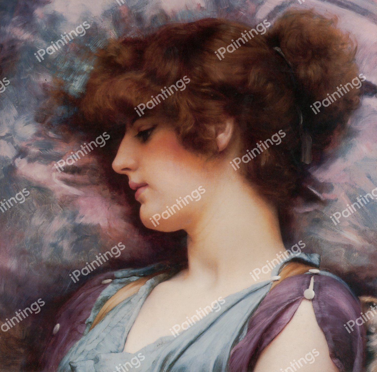 Far Away Thoughts. The painting by John William Godward