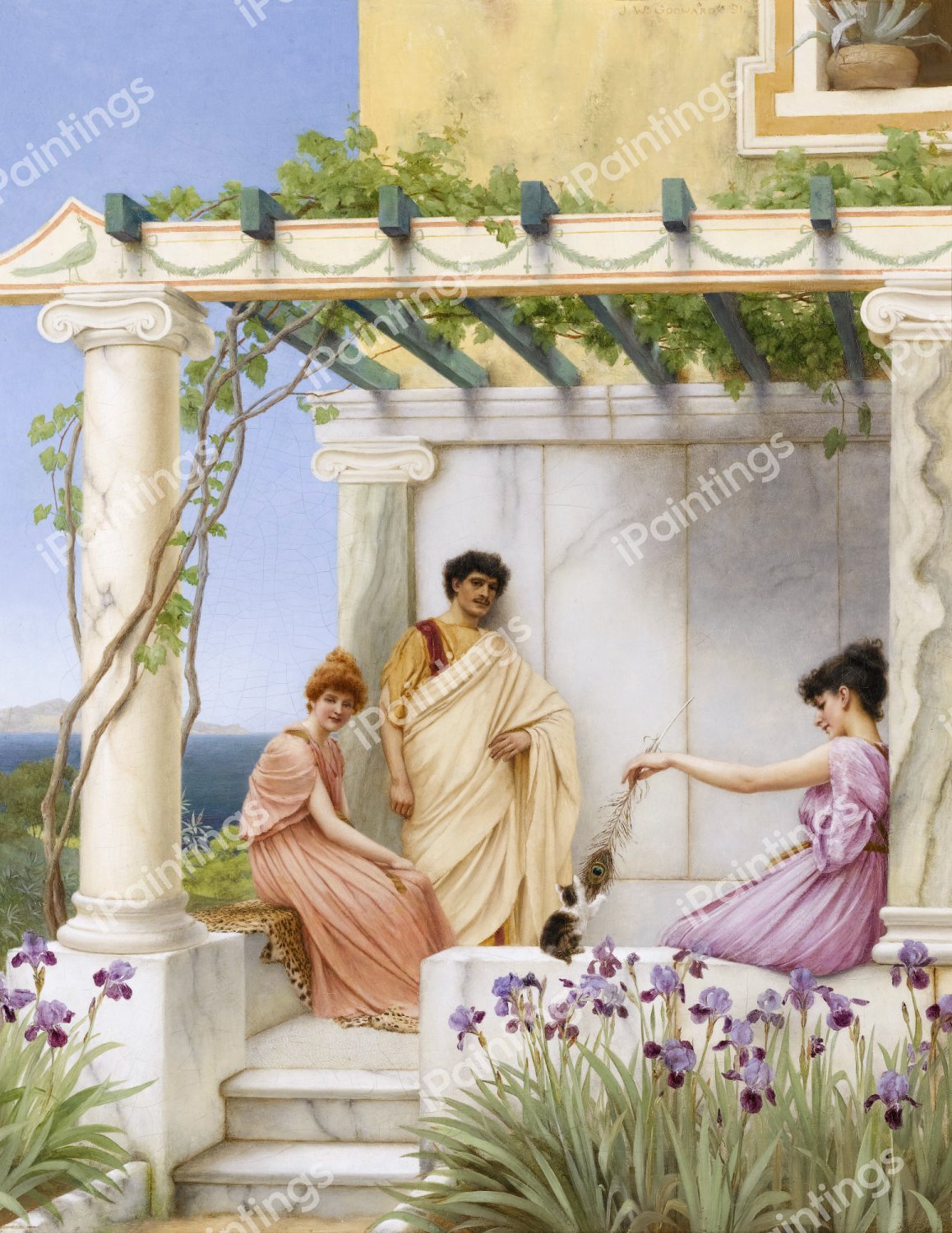 Playtime. The painting by John William Godward