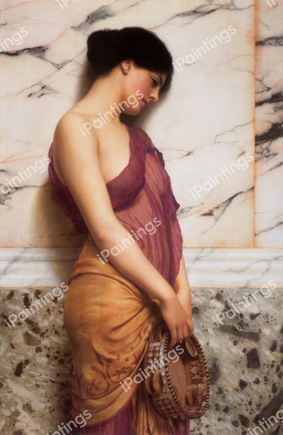 The Tambourine Girl. The painting by John William Godward