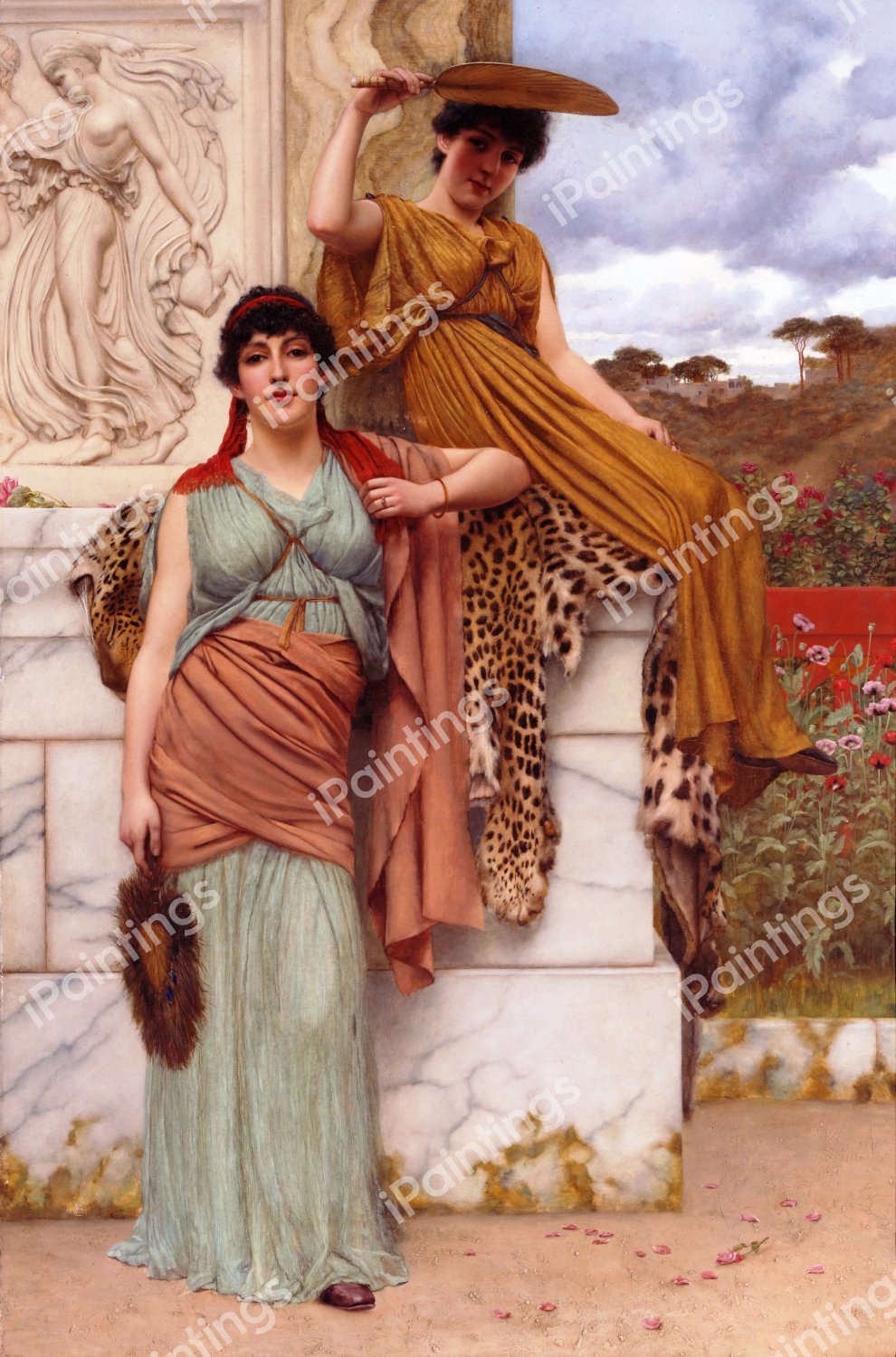 Waiting for the Procession. The painting by John William Godward