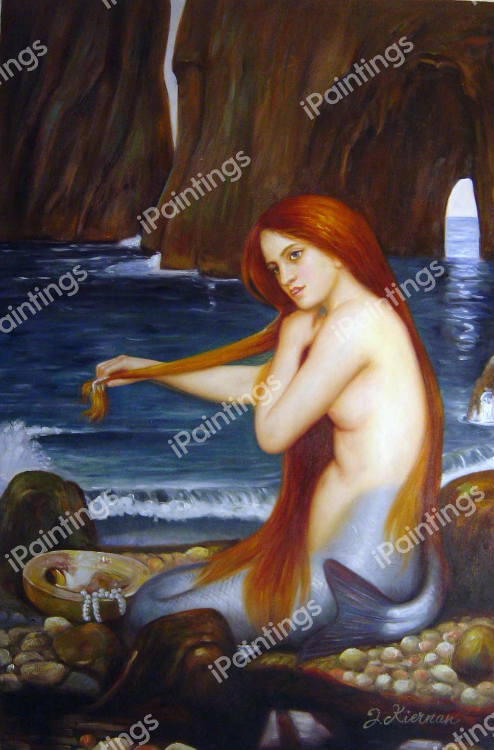 A Mermaid. The painting by John William Waterhouse