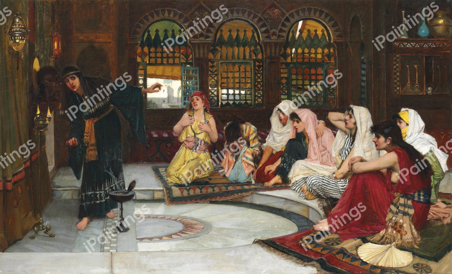 Consulting the Oracle. The painting by John William Waterhouse