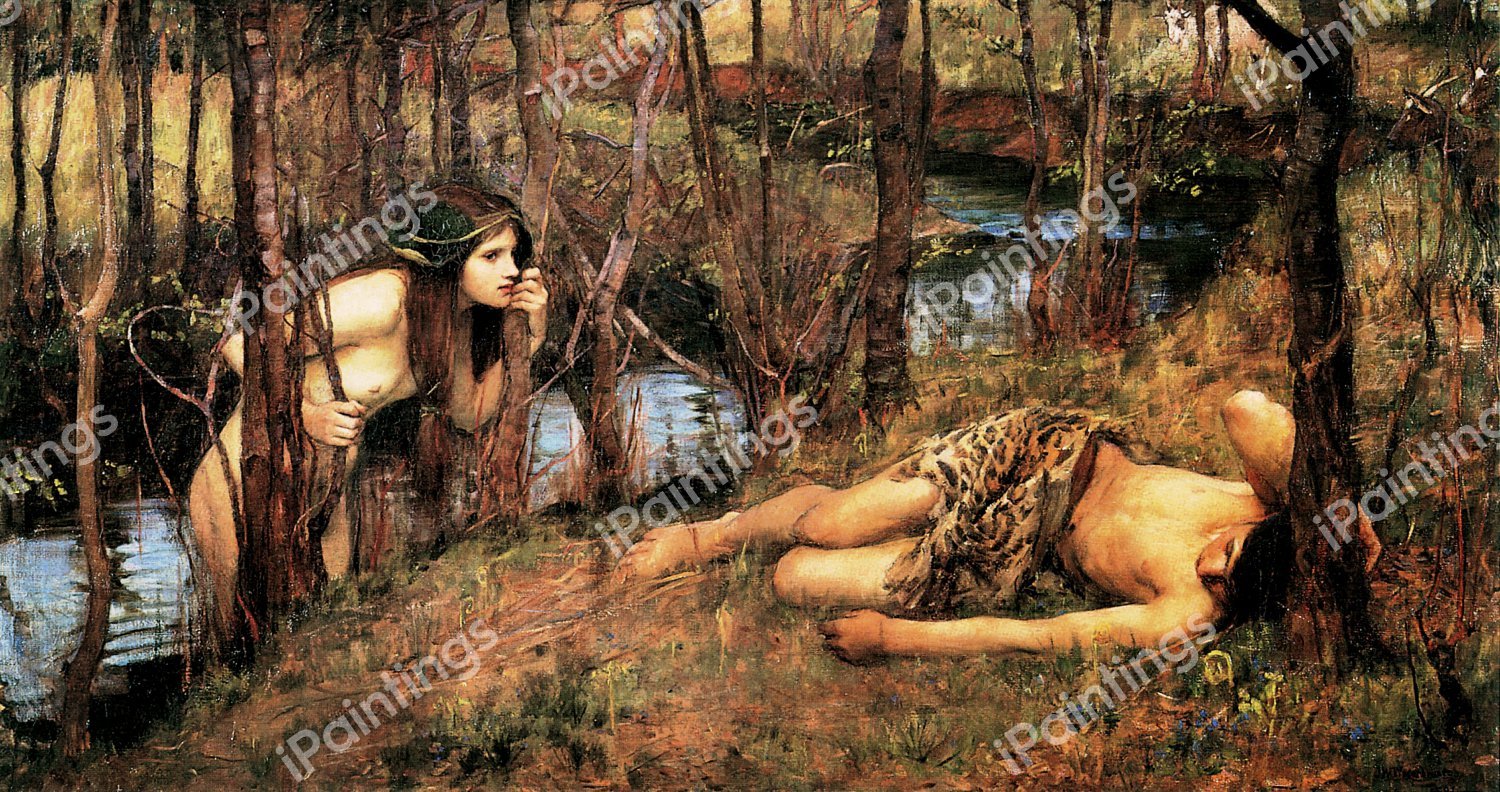 Naiad (Hylas with a Nymph). The painting by John William Waterhouse
