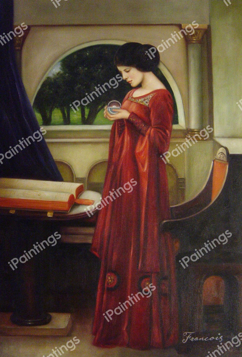 The Crystal Ball. The painting by John William Waterhouse