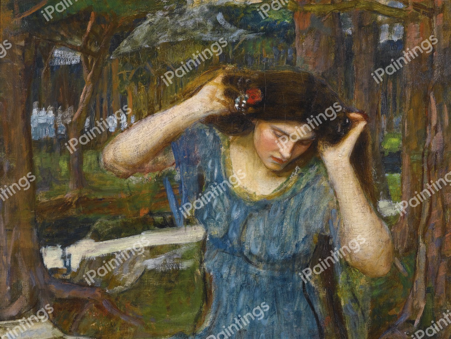 Vain Lamorna, a Study for Lamia. The painting by John William Waterhouse