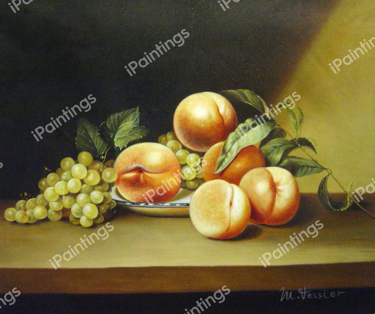 Peaches And Grapes. The painting by Joseph Biays Ord