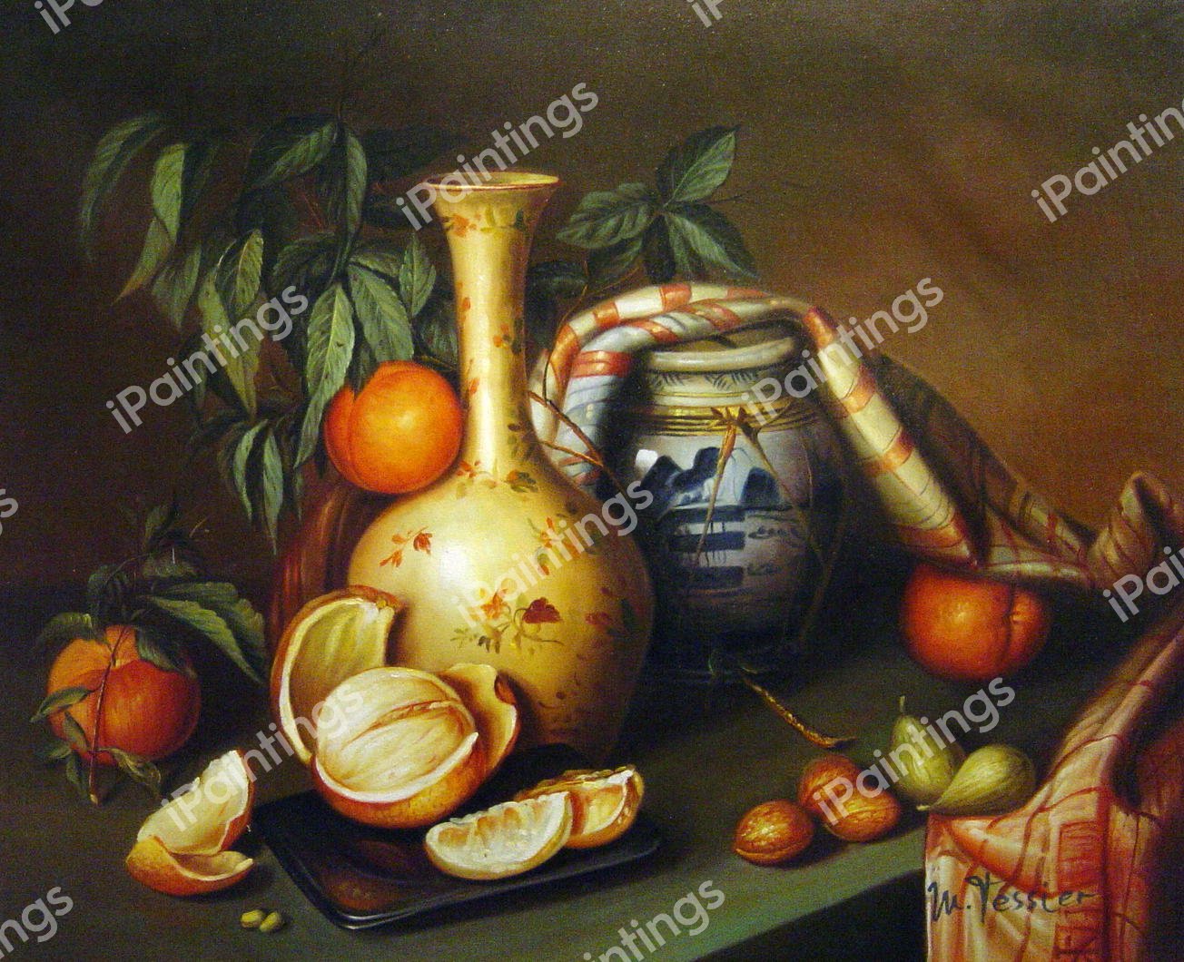 Still Life With Vase, Fruit And Nuts. The painting by Joseph Biays Ord