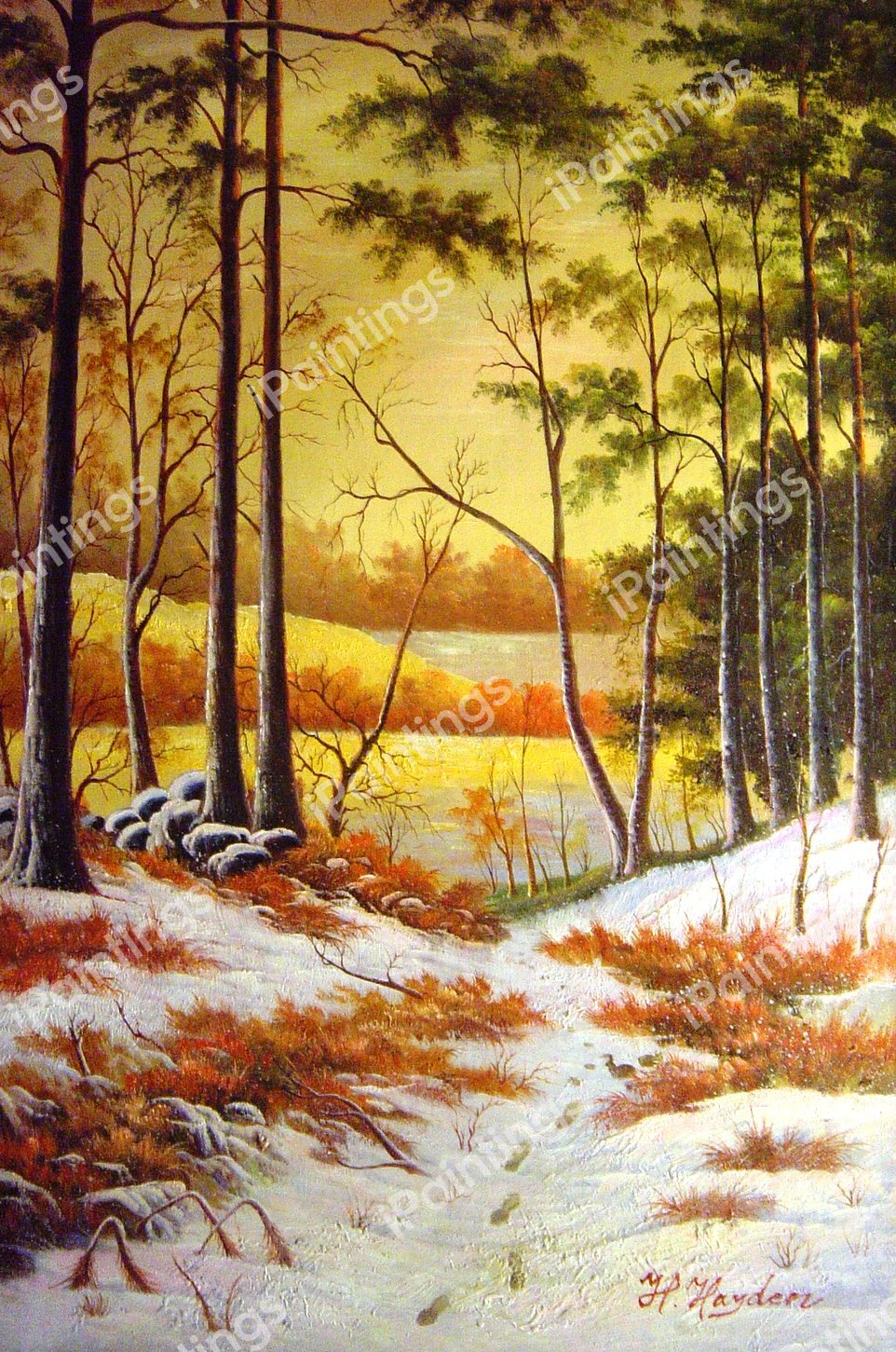 The Afterglow. The painting by Joseph Farquharson