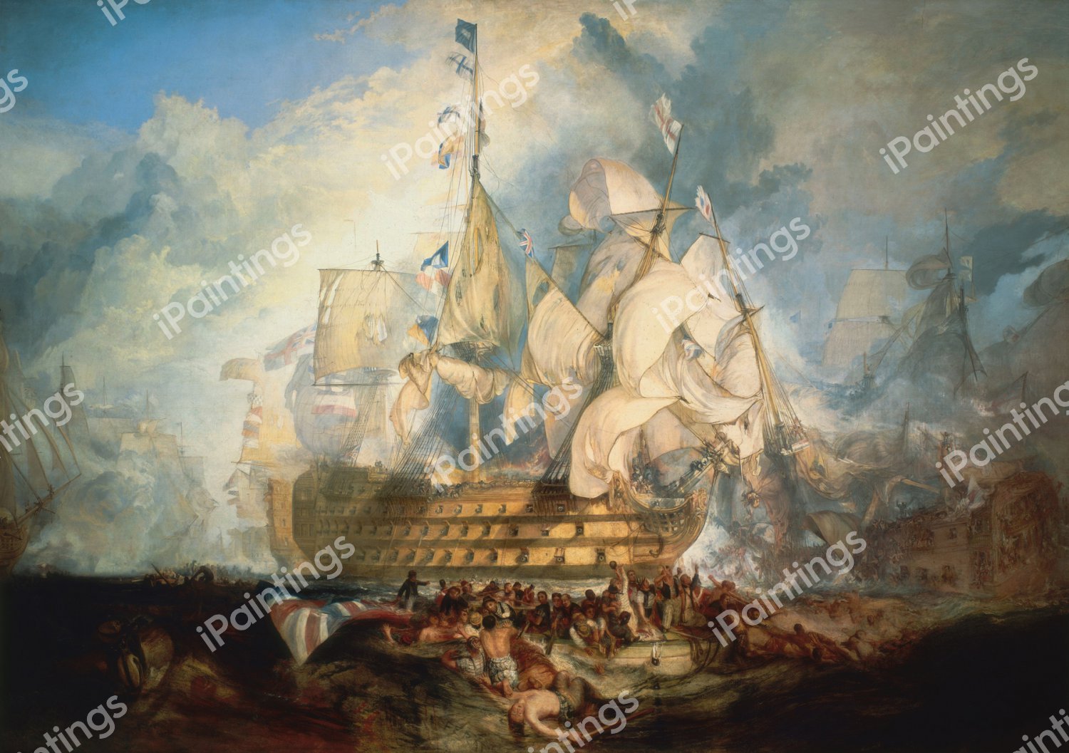 Battle of Trafalgar. The painting by Joseph Mallard William Turner