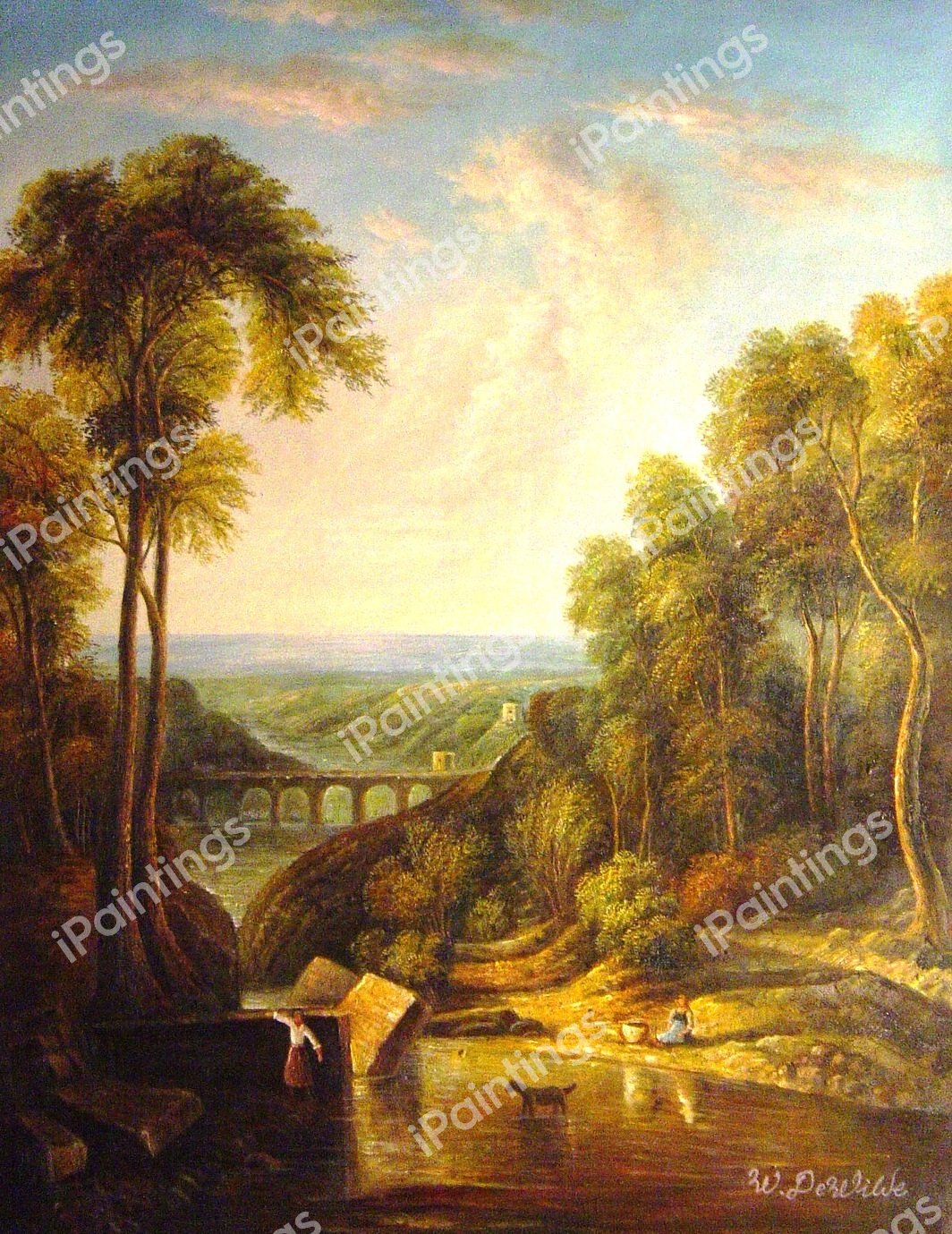 Crossing The Brook. The painting by Joseph Mallard William Turner