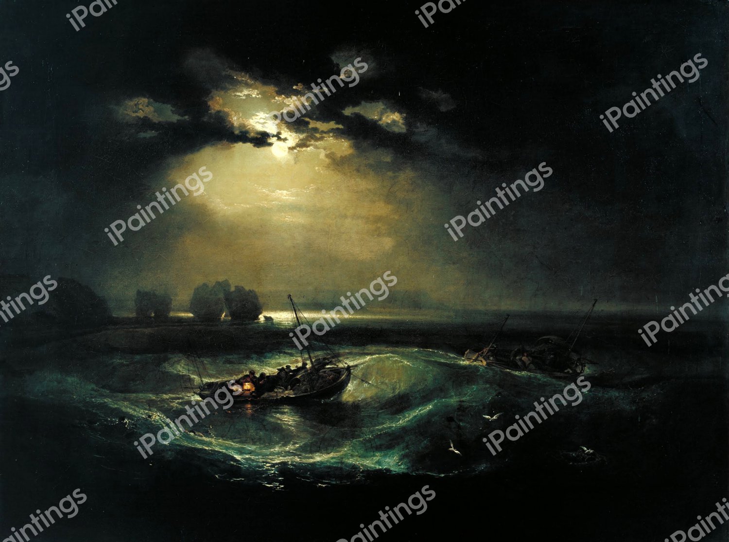 Fishermen at Sea. The painting by Joseph Mallard William Turner