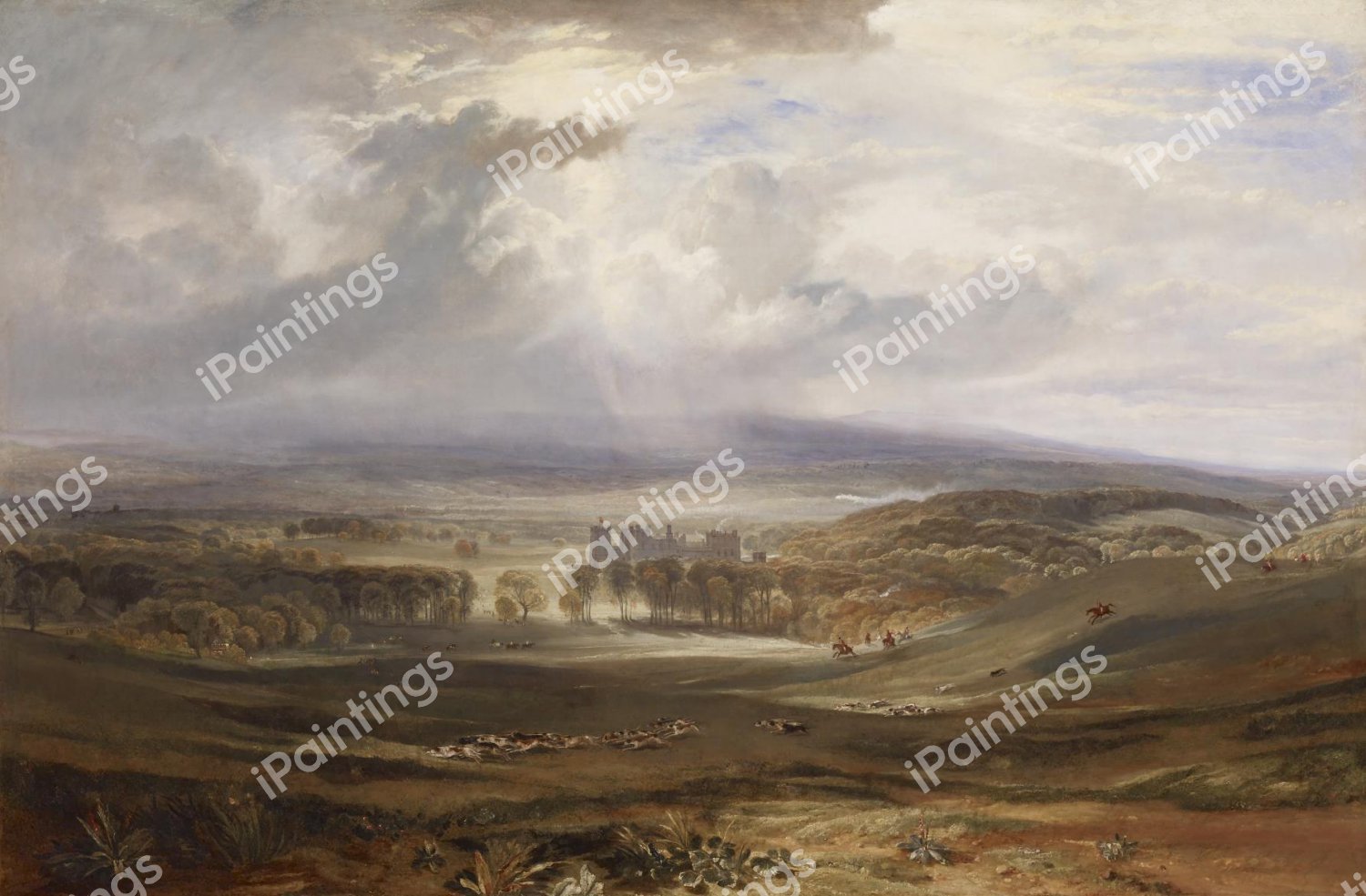 Raby Castle, the Seat of the Earl of Darlington. The painting by Joseph Mallard William Turner
