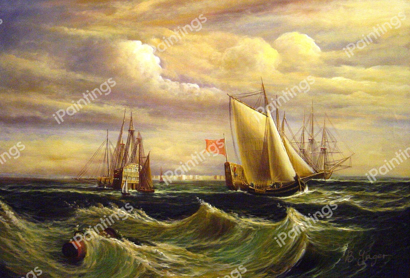 The Confluence Of The Thames And The Medway. The painting by Joseph Mallard William Turner