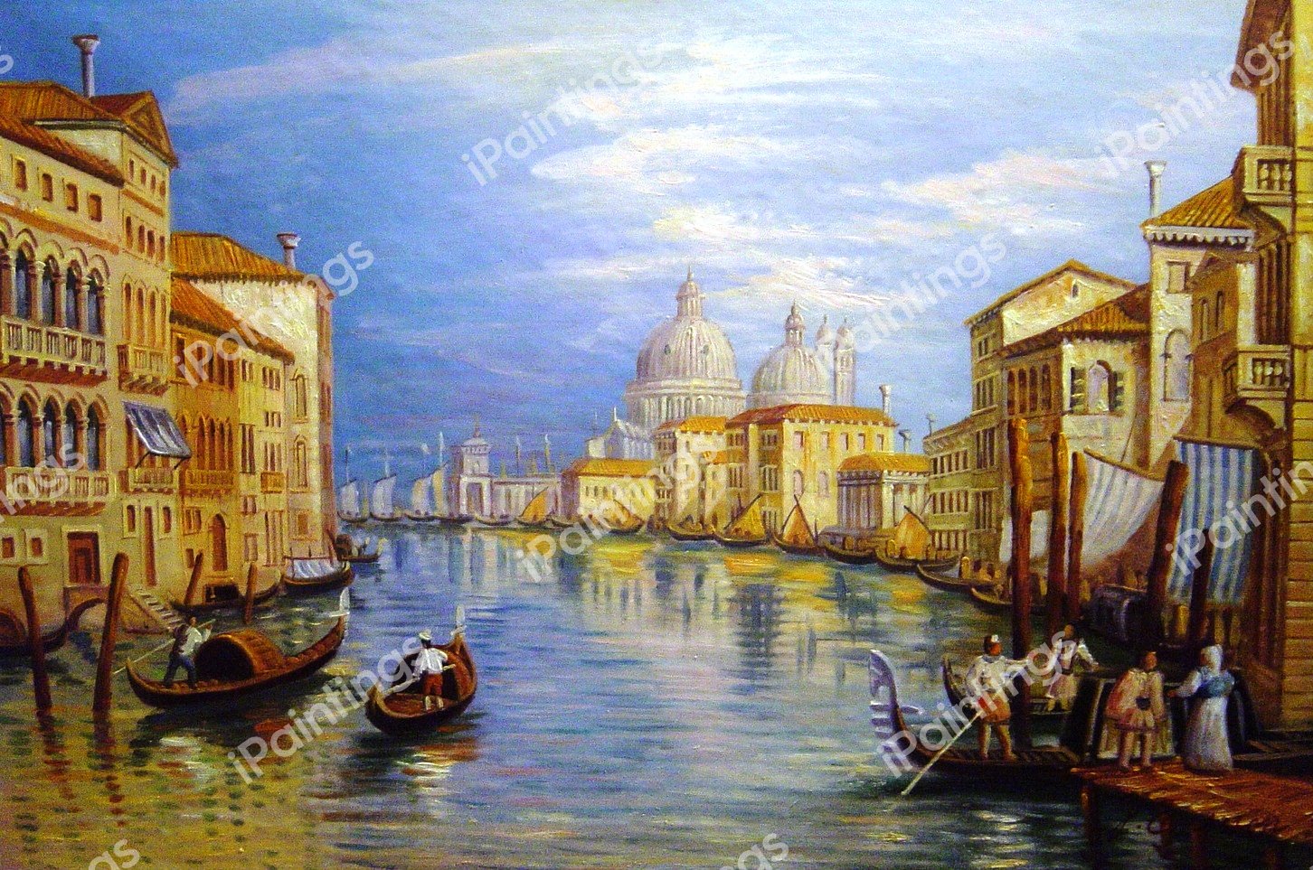 The Grand Canal, Venice, With Gondolas & Figures. The painting by Joseph Mallard William Turner