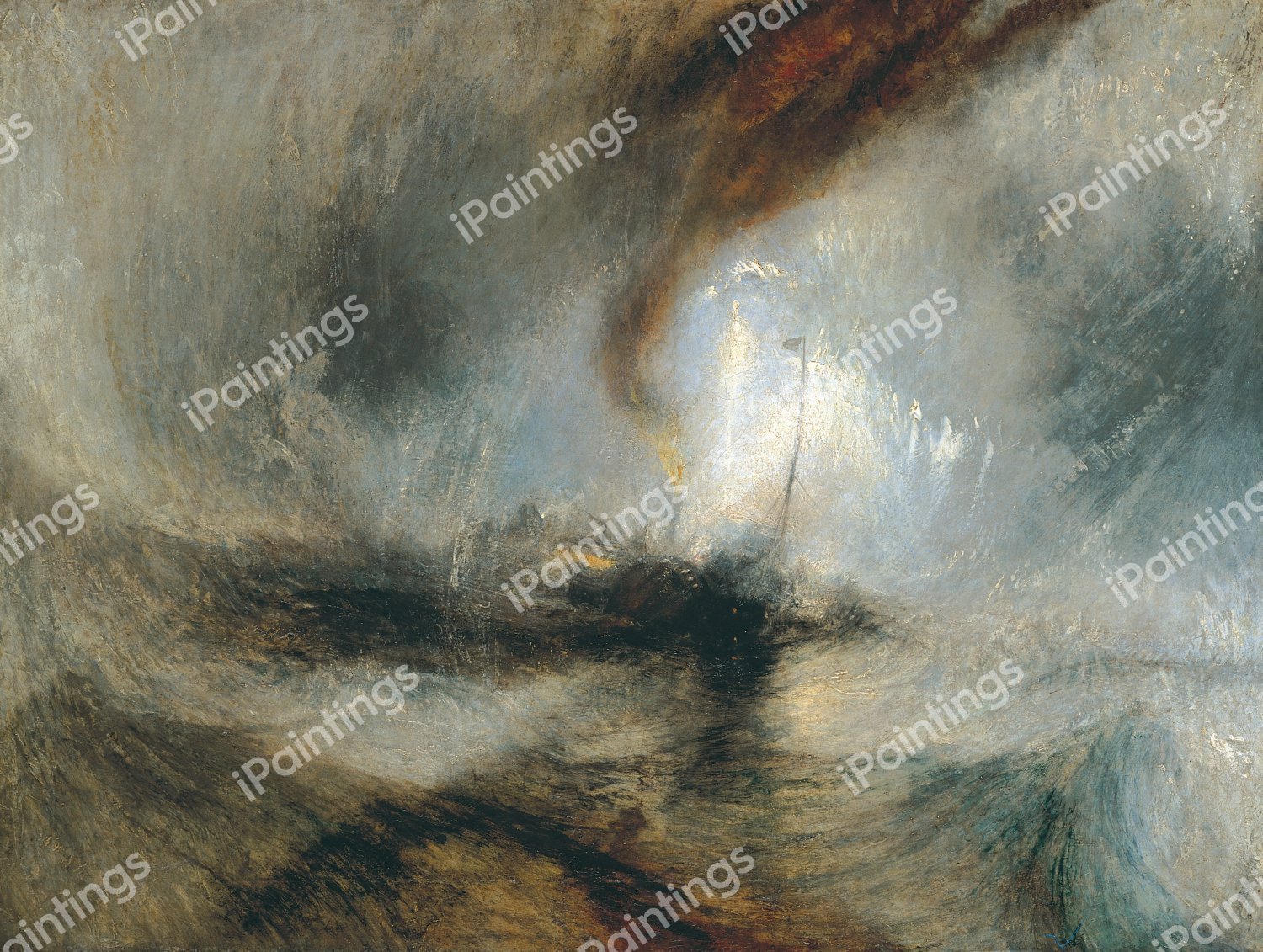 The Snow Storm: Steam-Boat off a Harbour's Mouth. The painting by Joseph Mallard William Turner