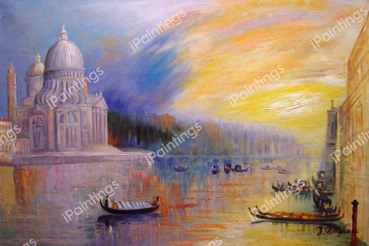 Venice - Grand Canal With Santa Maria Della Salute. The painting by Joseph Mallard William Turner