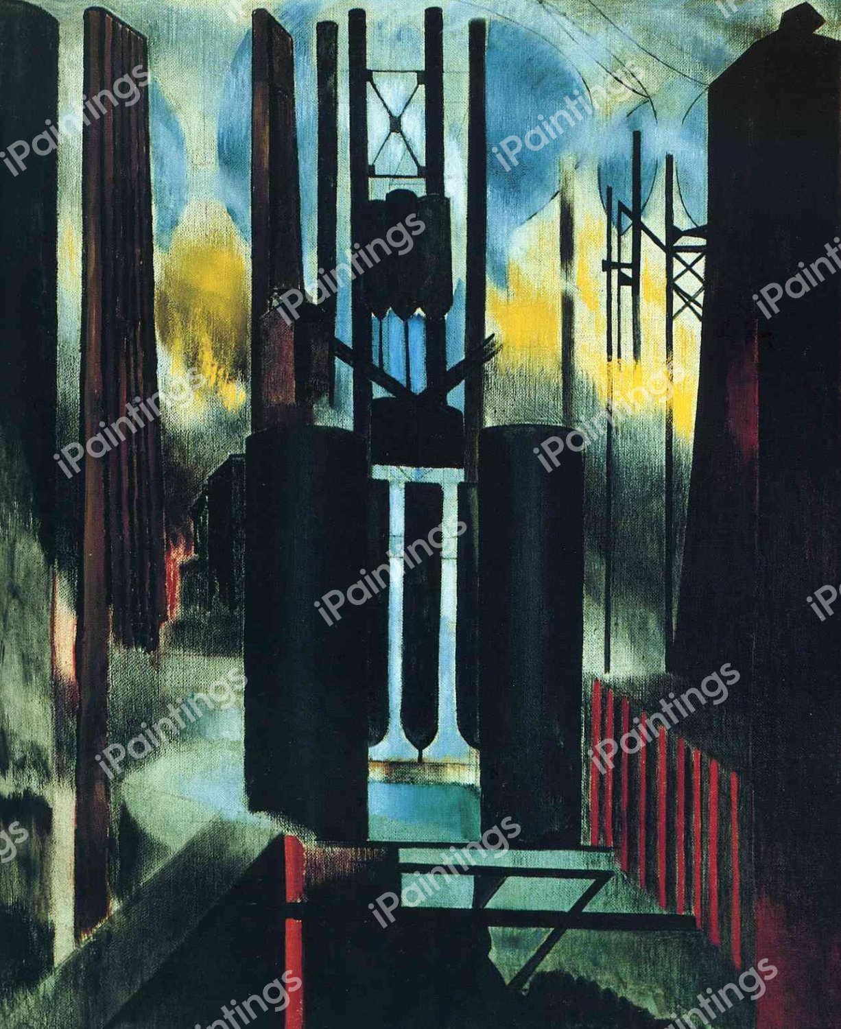 Factories. The painting by Joseph Stella