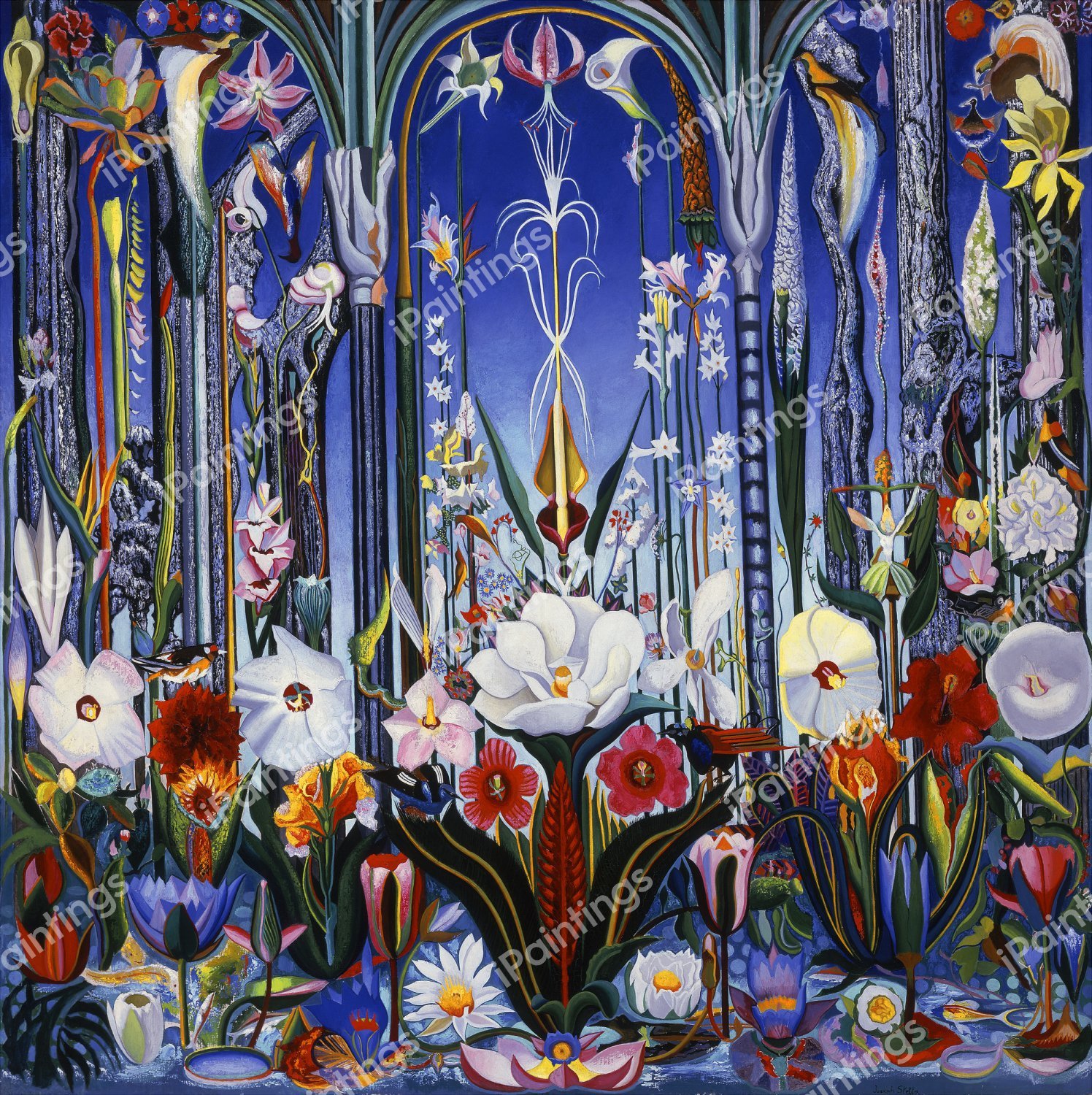 Flowers, Italy. The painting by Joseph Stella