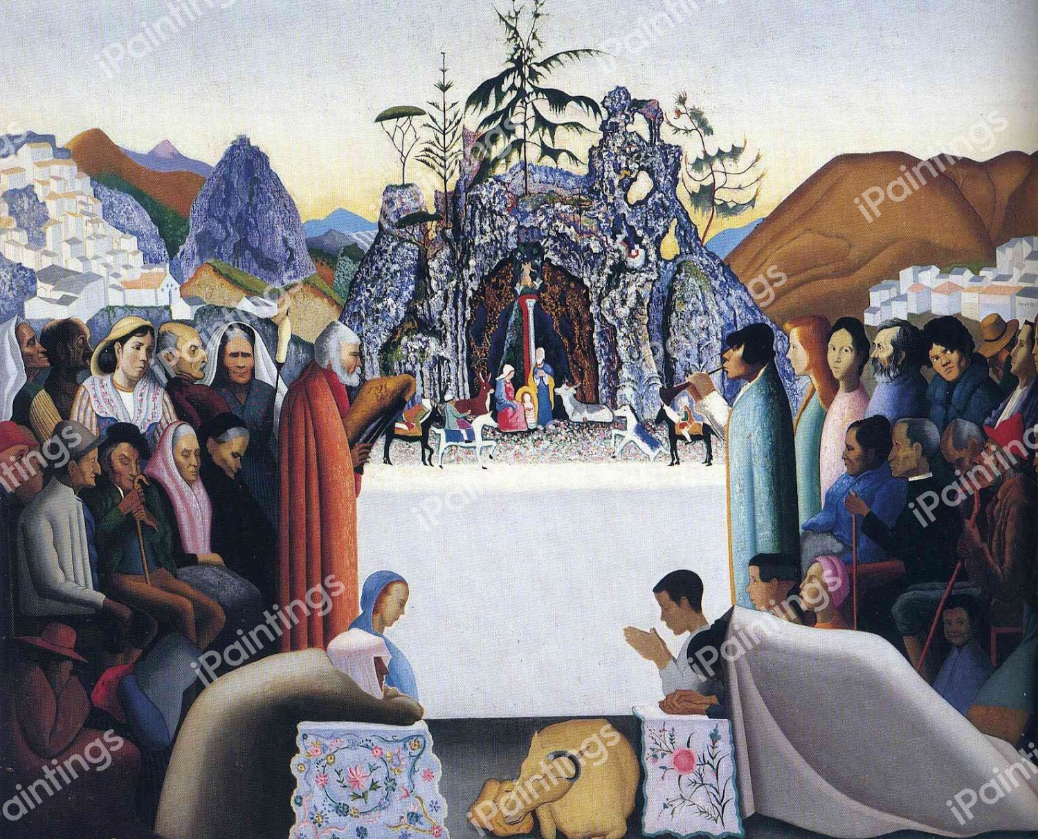 Men, Women, and Crianзas around the World United Around Jesus. The painting by Joseph Stella