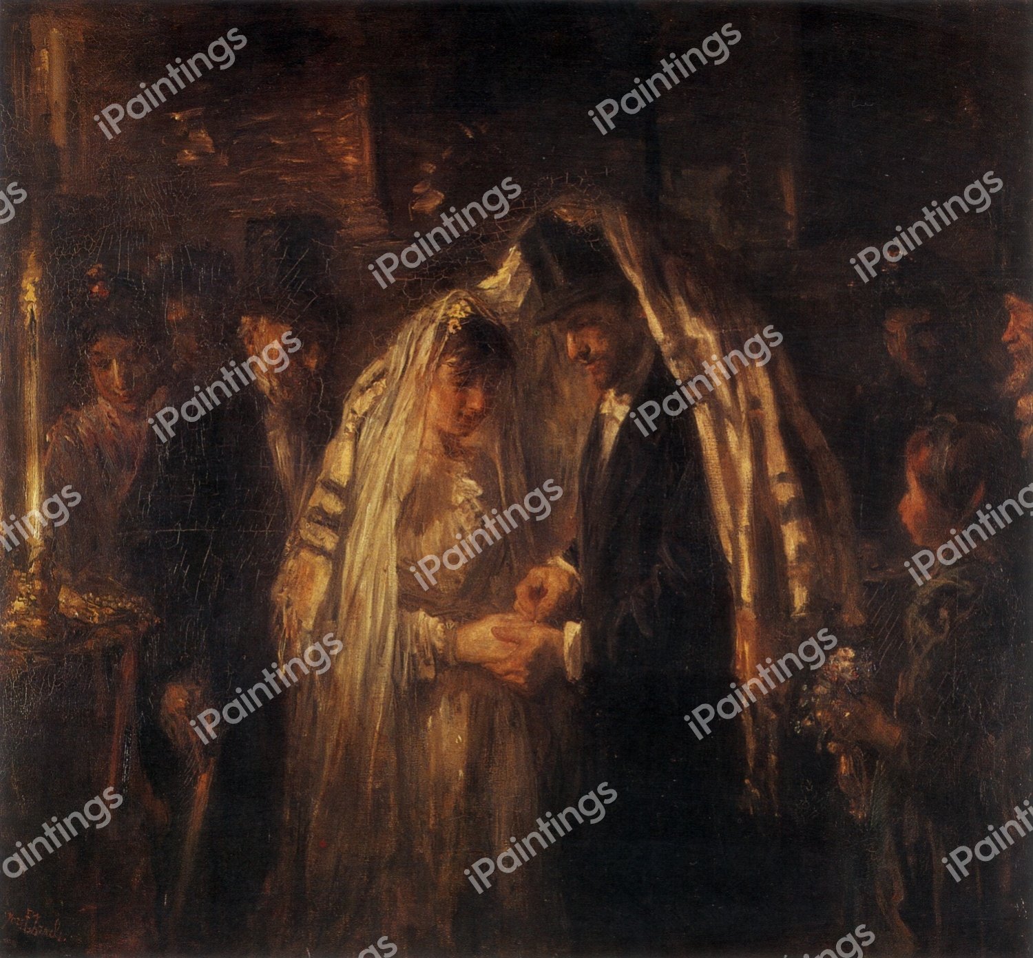 The Jewish Wedding. The painting by Jozef Israels