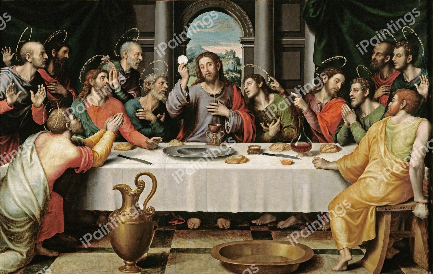 The Last Supper. The painting by Juan De Juanes