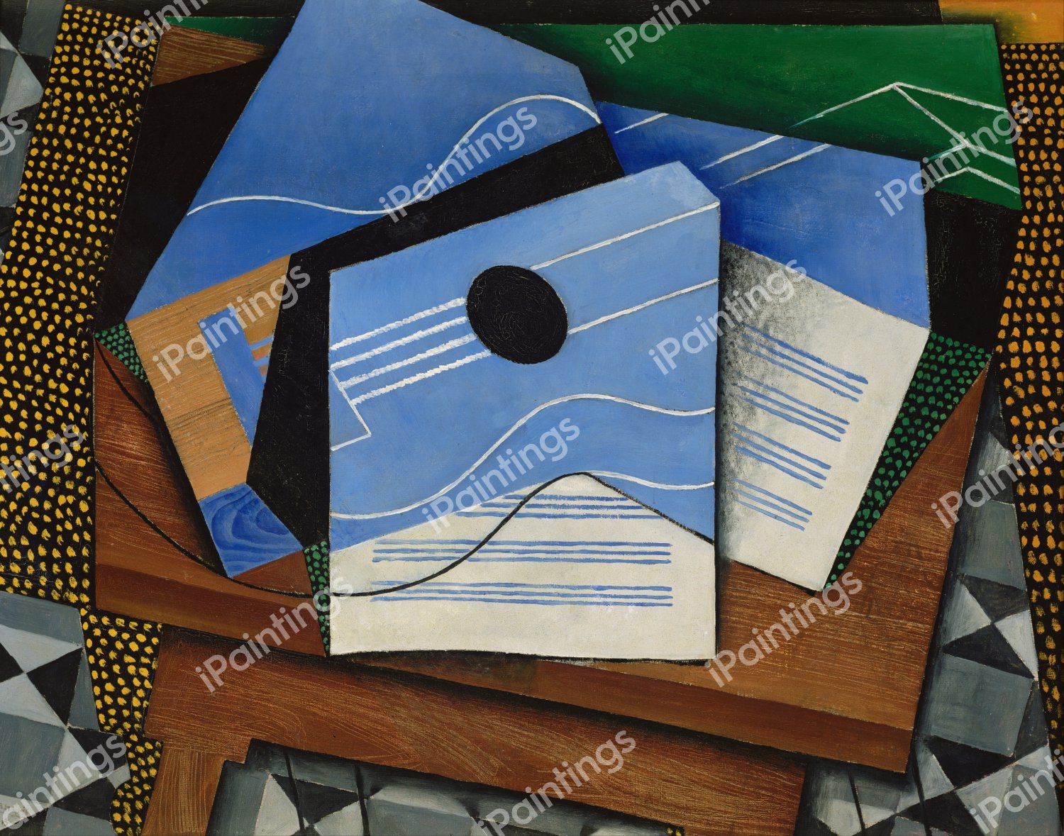 A Guitar on a Table. The painting by Juan Gris