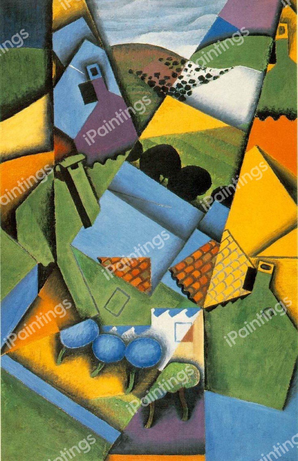 A Landscape with Houses at Ceret. The painting by Juan Gris
