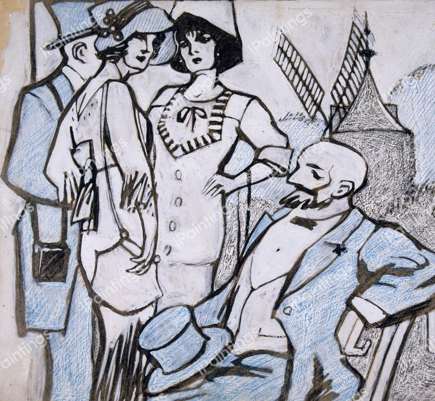 Aux Courses des Longchamps. The painting by Juan Gris