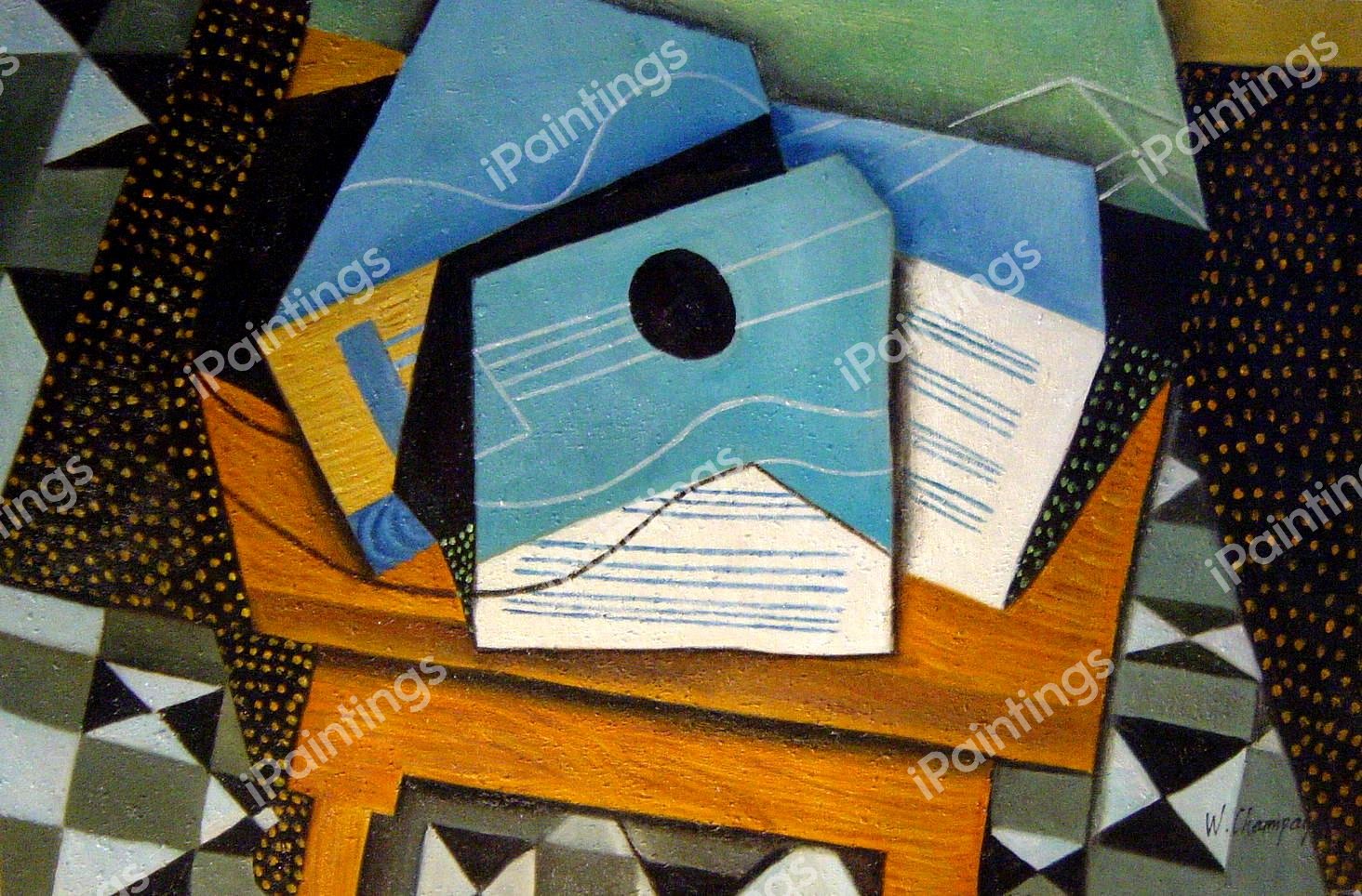 Guitar On A Table. The painting by Juan Gris