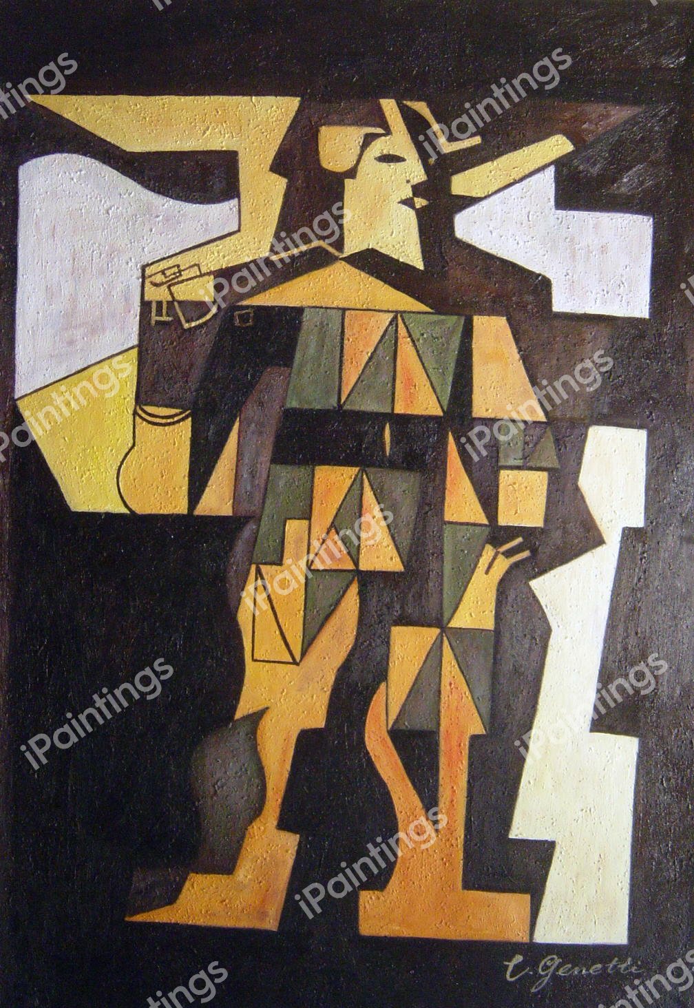 Harlequin. The painting by Juan Gris