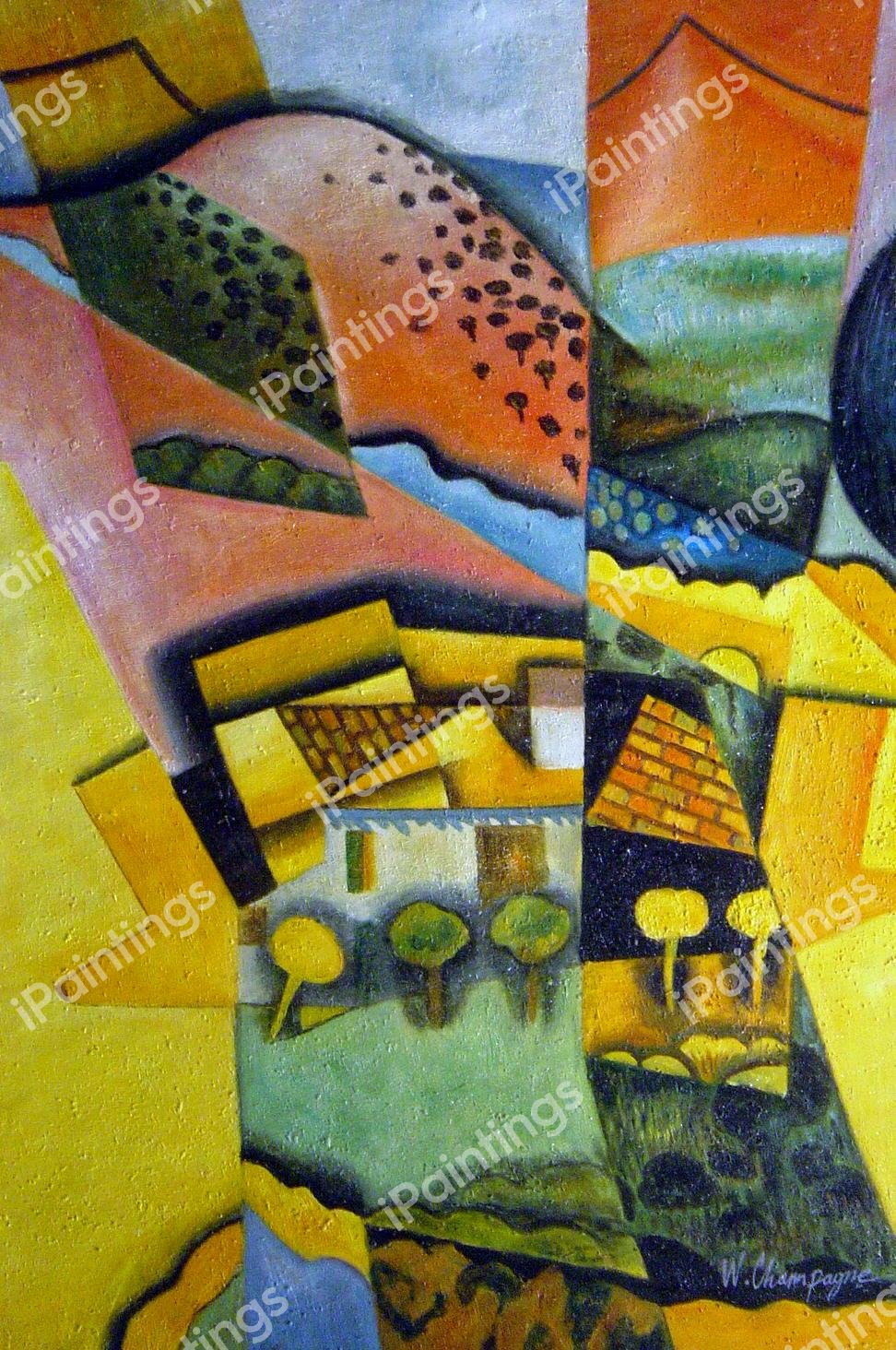 Landscape At Ceret. The painting by Juan Gris