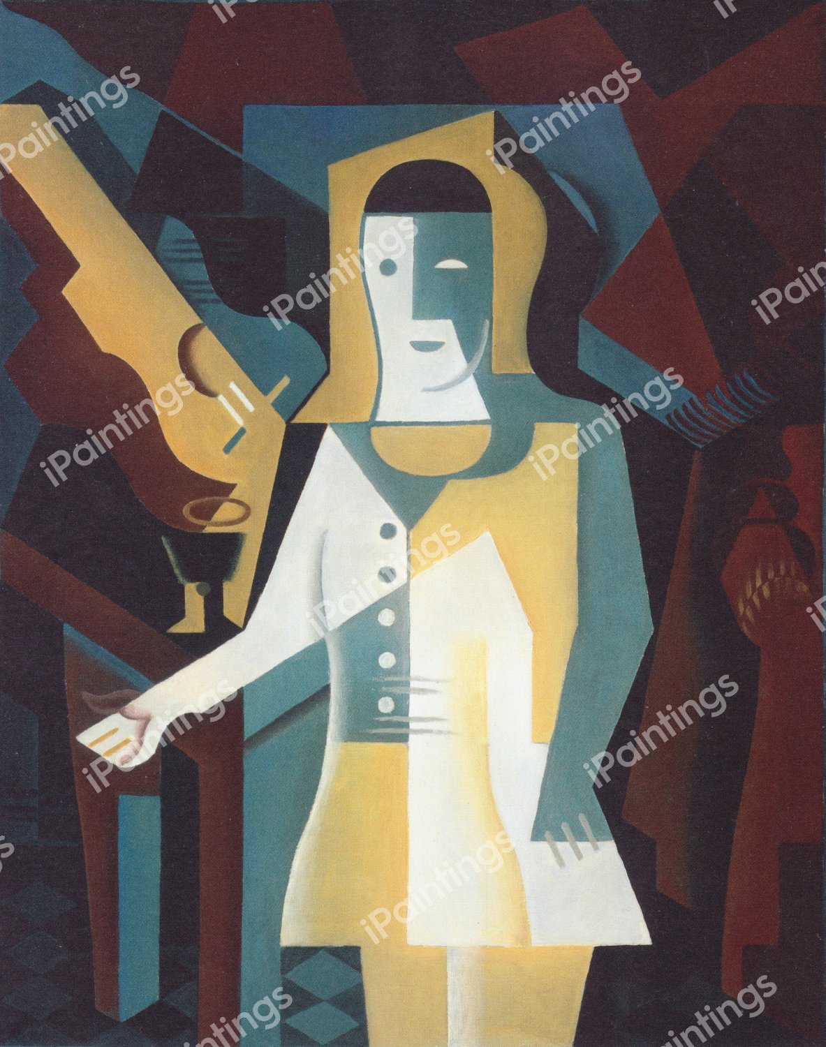 Pierrot . The painting by Juan Gris